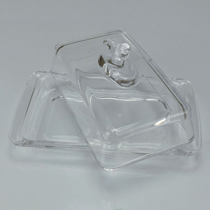 Manteigueira Retangular Home&Co Transparente com Tampa de Vidro 9x10x17cm