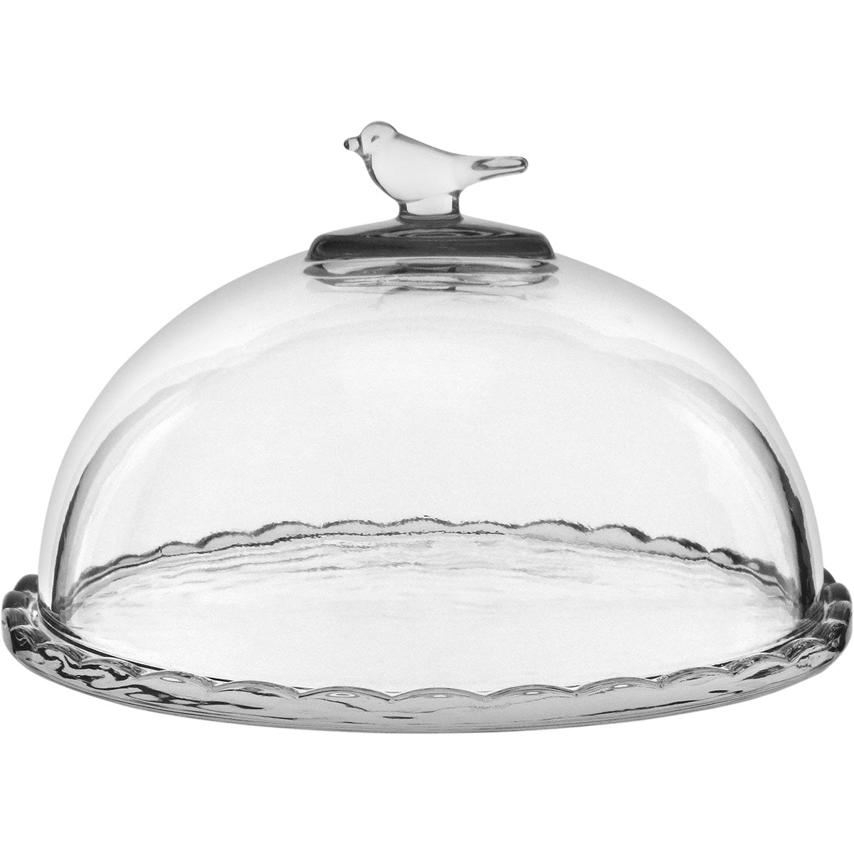 Queijeira Redonda Home&Co Transparente com Tampa de Vidro 12x19cm