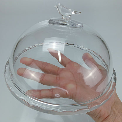 Queijeira Redonda Home&Co Transparente com Tampa de Vidro 12x19cm