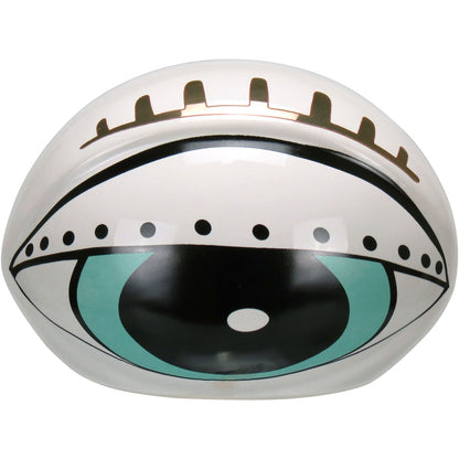 Adorno Cerâmico Olho Home&Co Azul e Branco 7cm 11cm