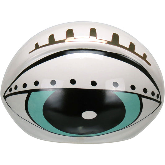 Adorno Cerâmico Olho Home&Co Azul e Branco 7cm 11cm