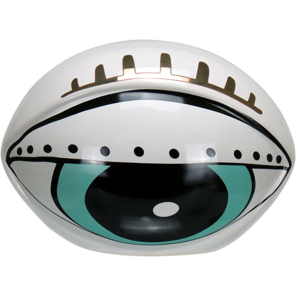 Adorno Cerâmico Olho Home&Co Azul e Branco 10x15 cm