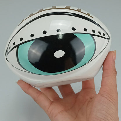 Adorno Cerâmico Olho Home&Co Azul e Branco 10x15 cm