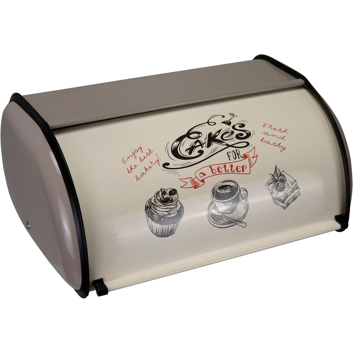 Porta Pão Metal Home&Co Cinza e Branco 15x33x23cm