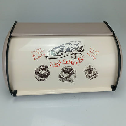 Porta Pão Metal Home&Co Cinza e Branco 15x33x23cm