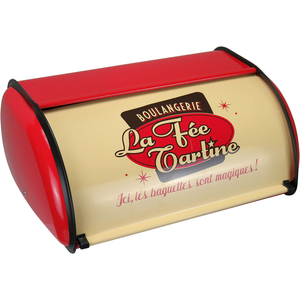 Porta Pão Metal Home&Co 15x33x23cm Vermelho e Bege