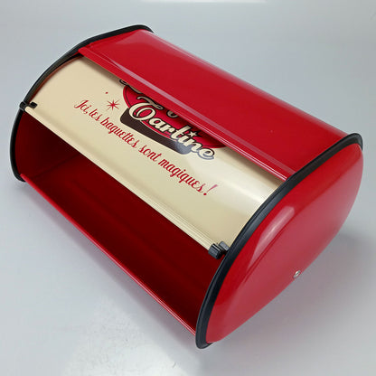 Porta Pão Metal Home&Co 15x33x23cm Vermelho e Bege