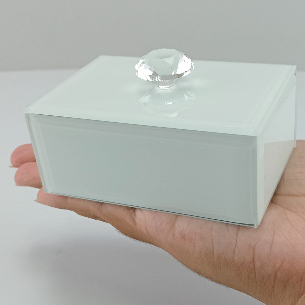 Porta Joias Espelhado MDF Branco Home&Co 4x10x7cm Organização