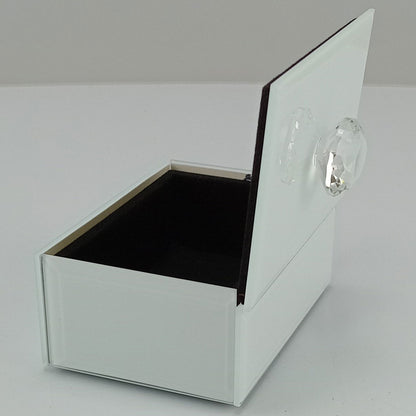 Porta Joias Espelhado MDF Branco Home&Co 4x10x7cm Organização