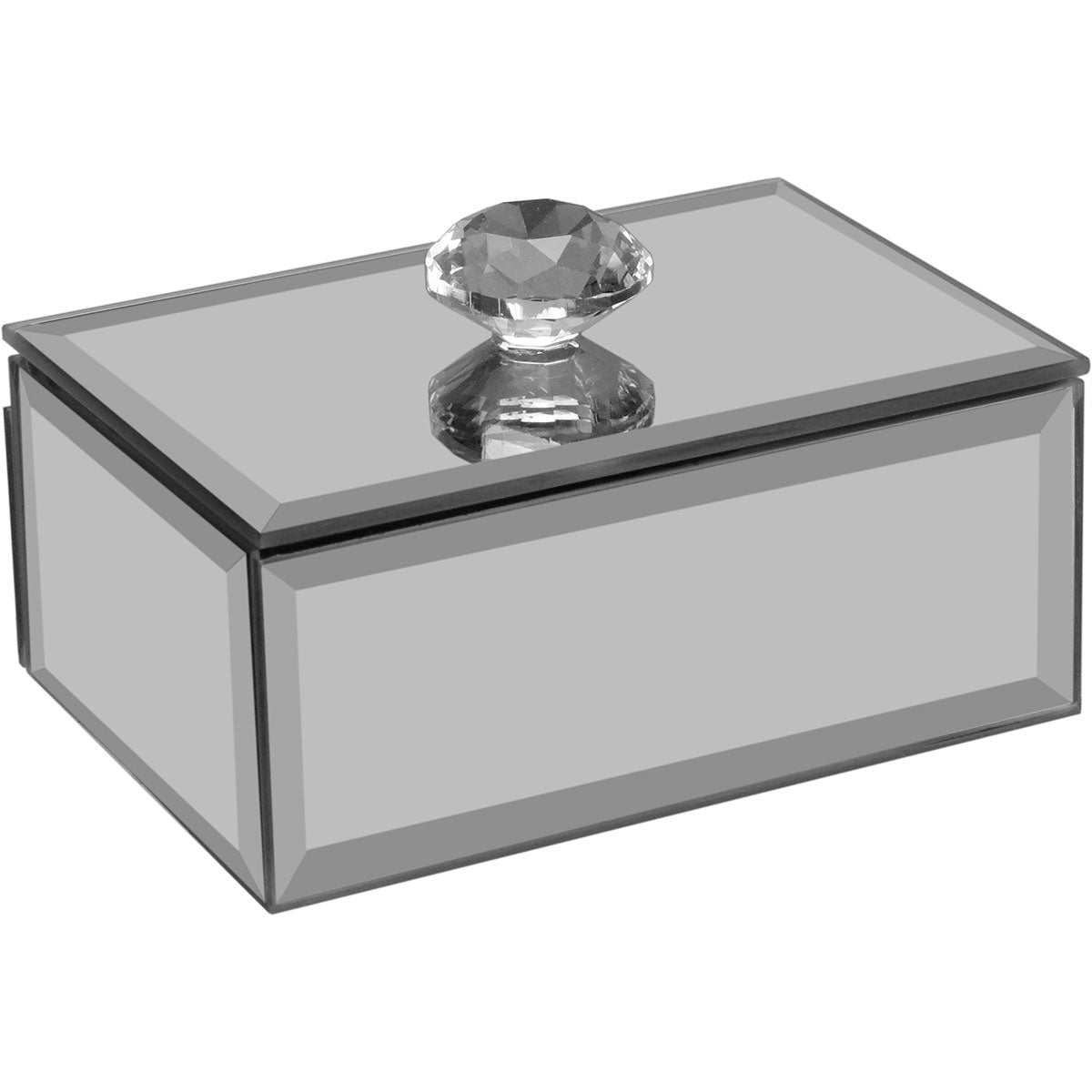 Porta Joias Espelhado Home&Co MDF Cinza 6x10x6,9cm com Compartimentos