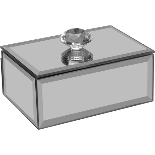 Porta Joias Espelhado Home&Co MDF Cinza 6x10x6,9cm com Compartimentos