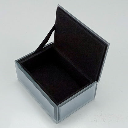 Porta Joias Espelhado Home&Co MDF Cinza 6x10x6,9cm com Compartimentos