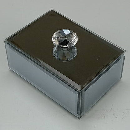 Porta Joias Espelhado Home&Co MDF Cinza 6x10x6,9cm com Compartimentos