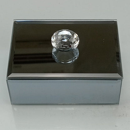 Porta Joias Espelhado Home&Co MDF Cinza 6x10x6,9cm com Compartimentos