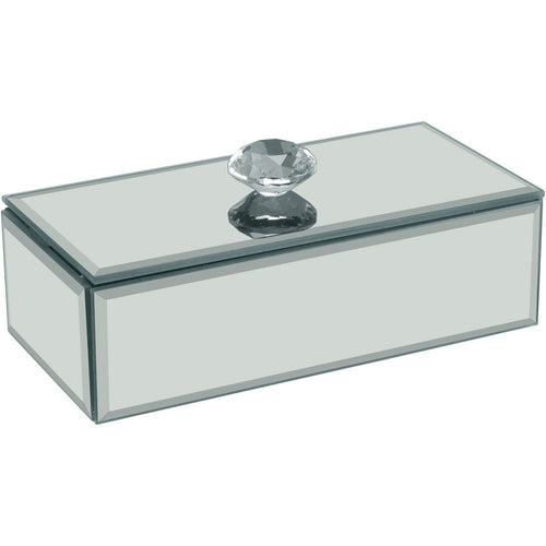 Porta Joias Espelhado MDF Branco Home&Co 4x14x7cm com Compartimentos