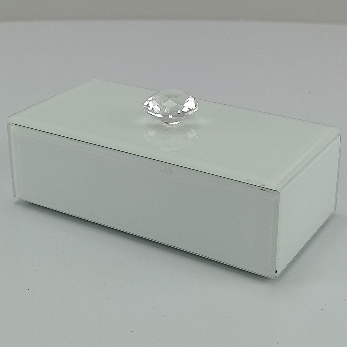 Porta Joias Espelhado MDF Branco Home&Co 4x14x7cm com Compartimentos