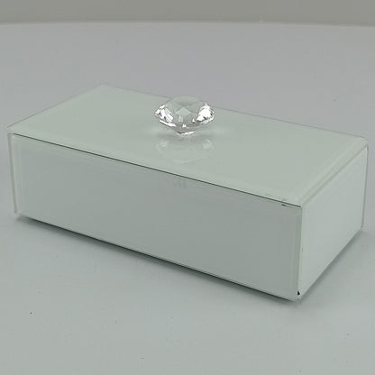 Porta Joias Espelhado MDF Branco Home&Co 4x14x7cm com Compartimentos