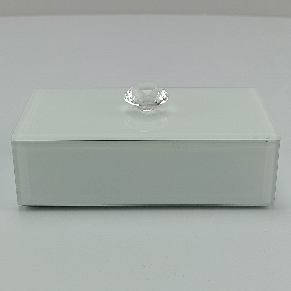 Porta Joias Espelhado MDF Branco Home&Co 4x14x7cm com Compartimentos