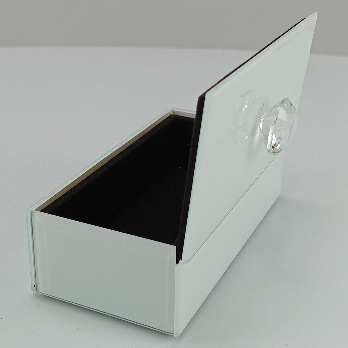 Porta Joias Espelhado MDF Branco Home&Co 4x14x7cm com Compartimentos