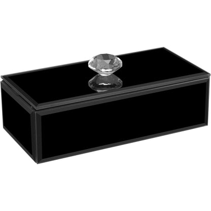 Porta Joias Espelhado Home&Co MDF Preto 4x14x7cm com Compartimentos