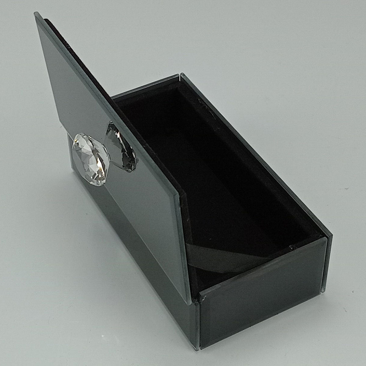 Porta Joias Espelhado Home&Co MDF Preto 4x14x7cm com Compartimentos