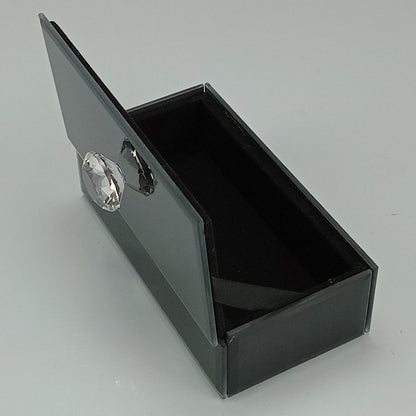 Porta Joias Espelhado Home&Co MDF Preto 4x14x7cm com Compartimentos