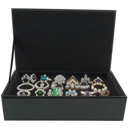 Porta Joias Espelhado Home&Co MDF Preto 4x17x10cm Organizador