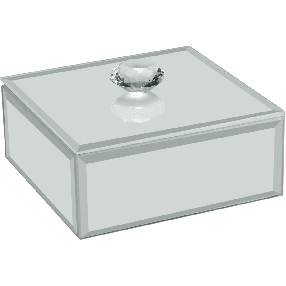Porta Joias Espelhado MDF Branco Home&Co 10x10x6cm Organizador