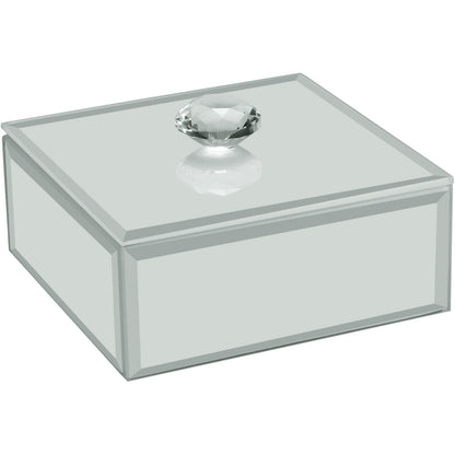 Porta Joias Espelhado MDF Branco Home&Co 10x10x6cm Organizador
