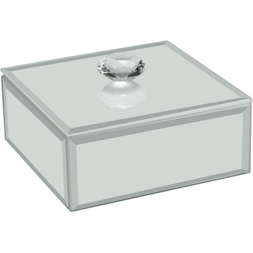 Porta Joias Espelhado MDF Branco Home&Co 10x10x6cm Organizador
