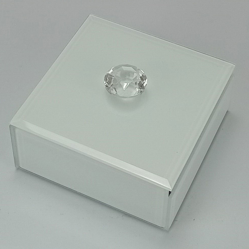 Porta Joias Espelhado MDF Branco Home&Co 10x10x6cm Organizador