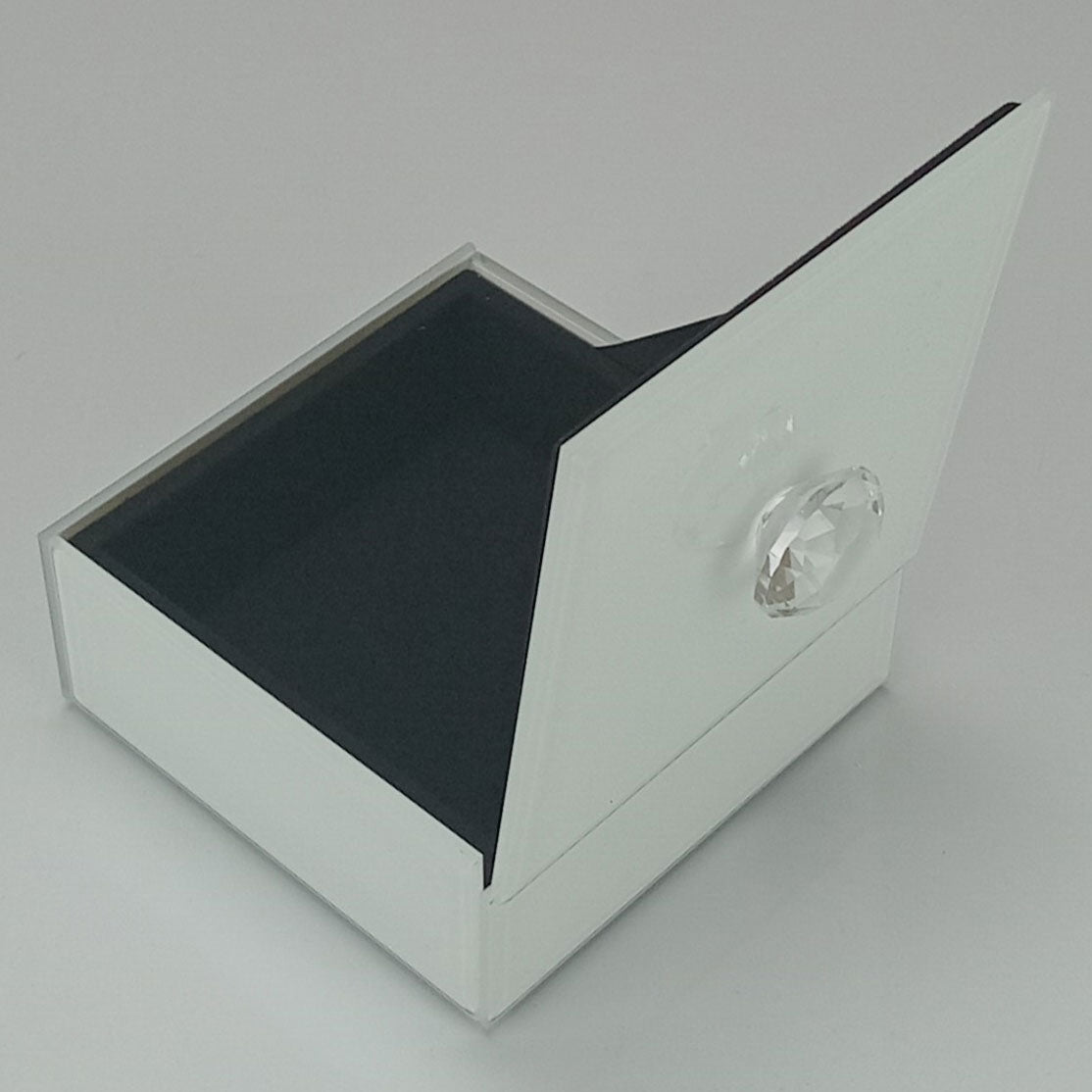 Porta Joias Espelhado MDF Branco Home&Co 10x10x6cm Organizador