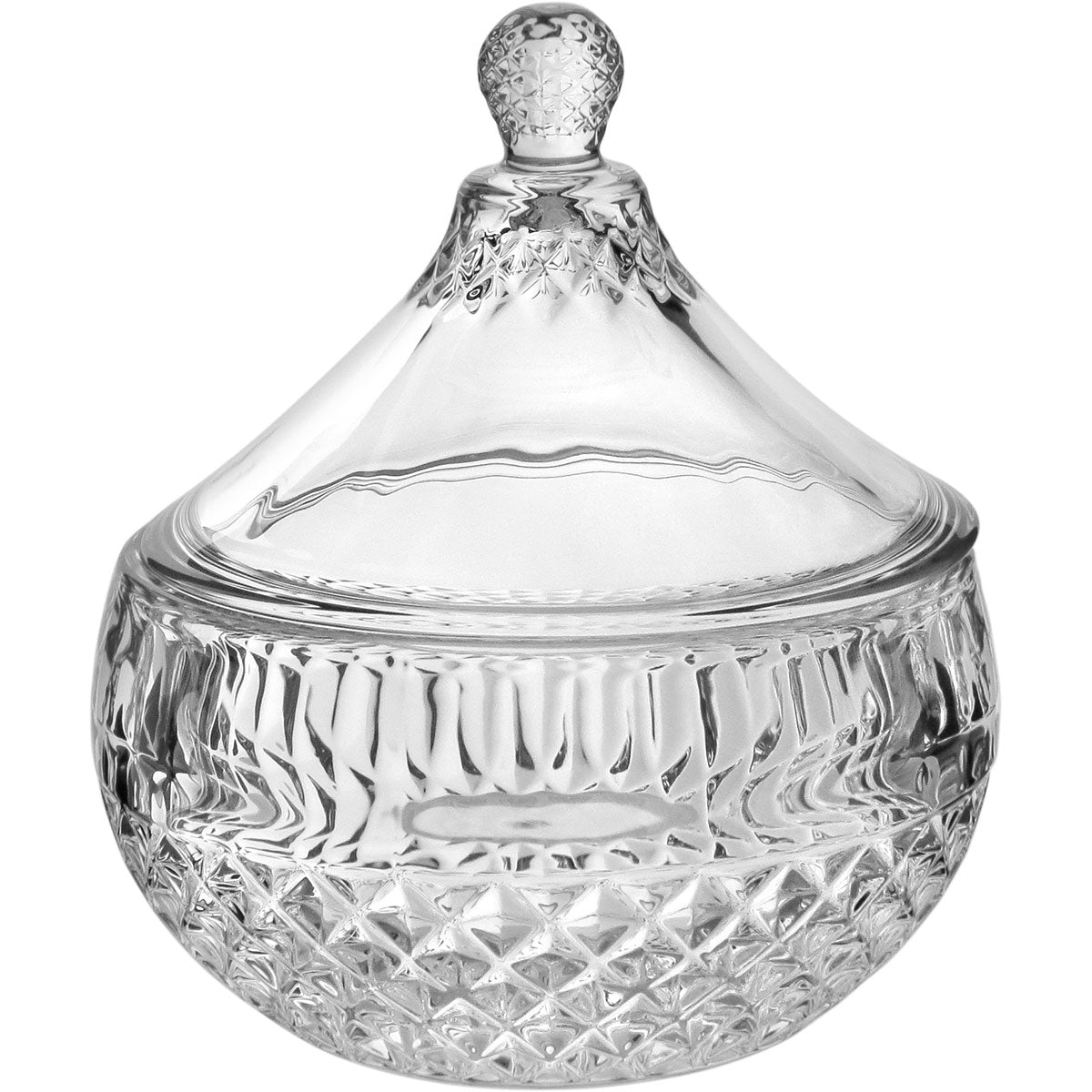 Potiche Redondo Transparente Home&Co Vidro com Tampa 15x12cm