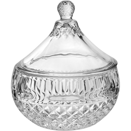 Potiche Redondo Transparente Home&Co Vidro com Tampa 15x12cm