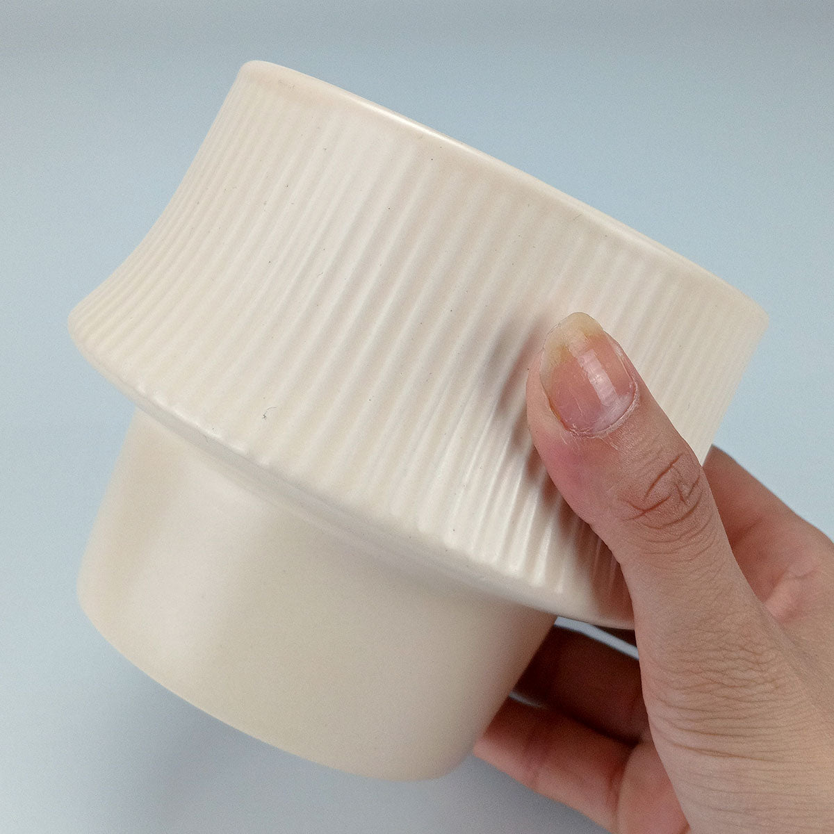 Cachepô Cerâmica Creme Home&Co 10x13cm para Plantas Decorativas