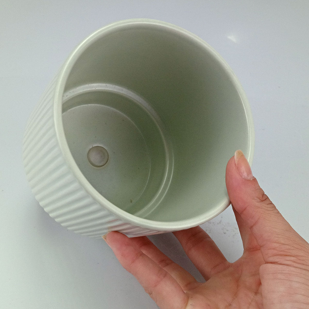 Cachepô Cerâmica Verde Home&Co 12x12cm para Plantas Decorativas