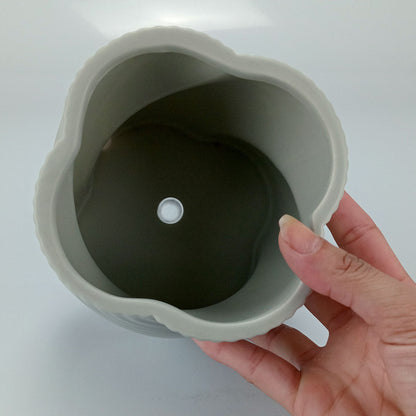 Cachepô Cerâmica Cinza Home&Co 12x12cm para Plantas Decorativas