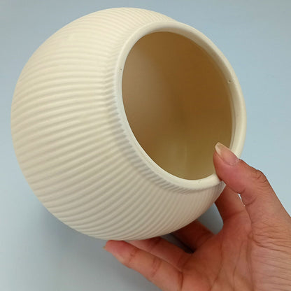 Cachepô Redondo Cerâmica Home&Co 12x15cm Bege para Plantas