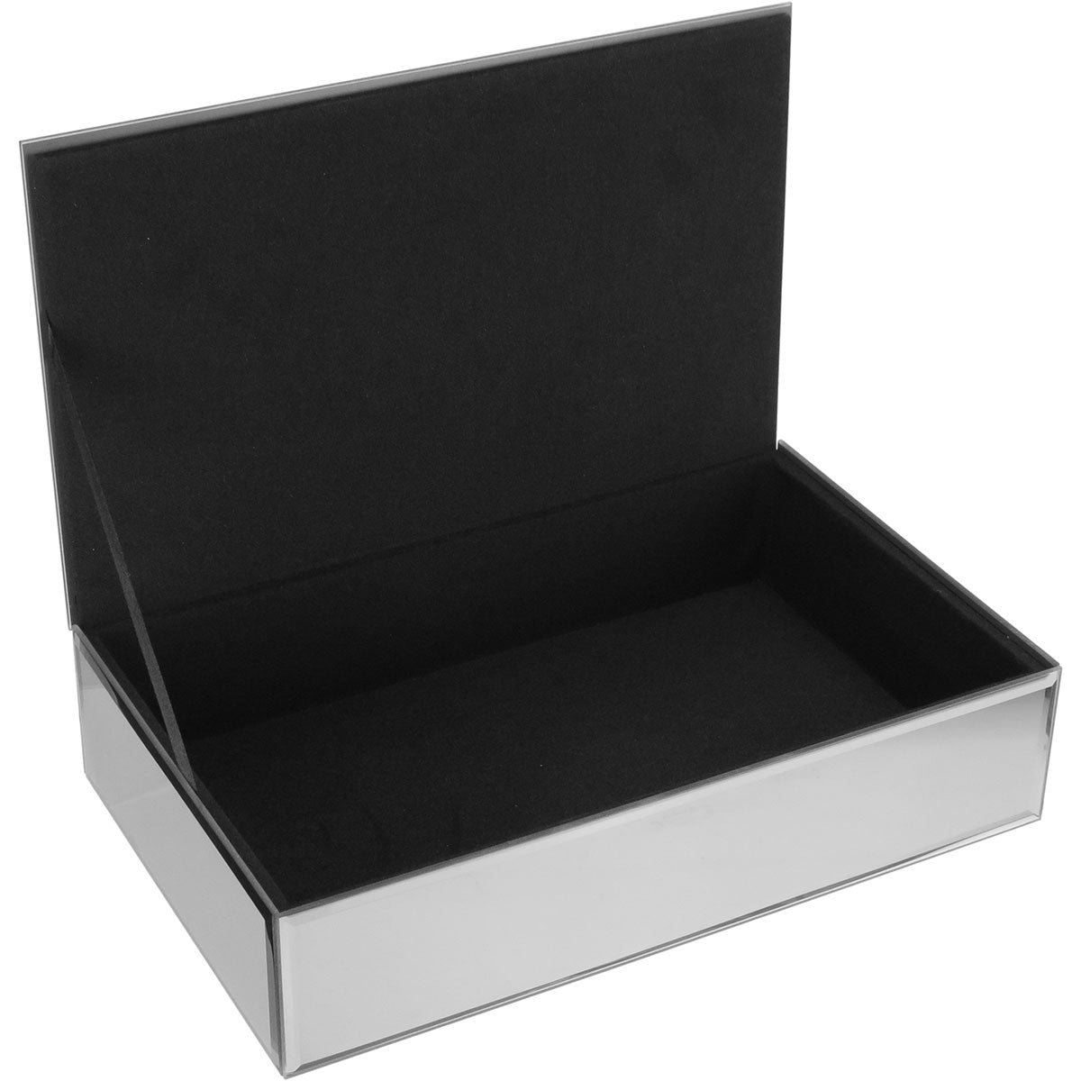 Porta Joias Espelhado MDF Cinza Home&Co 6x26x16cm Compartimentos