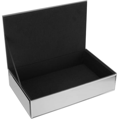 Porta Joias Espelhado MDF Cinza Home&Co 6x26x16cm Compartimentos