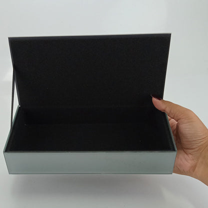 Porta Joias MDF Cinza Home&Co 5x23x11cm Compartimentos Organizados