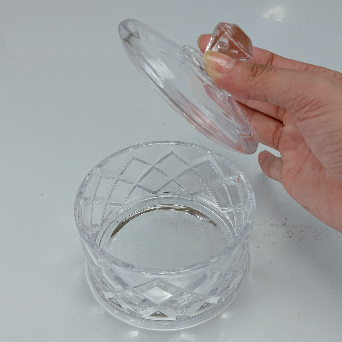 Potiche Redondo Transparente Home&Co em Vidro 10x10cm com Tampa