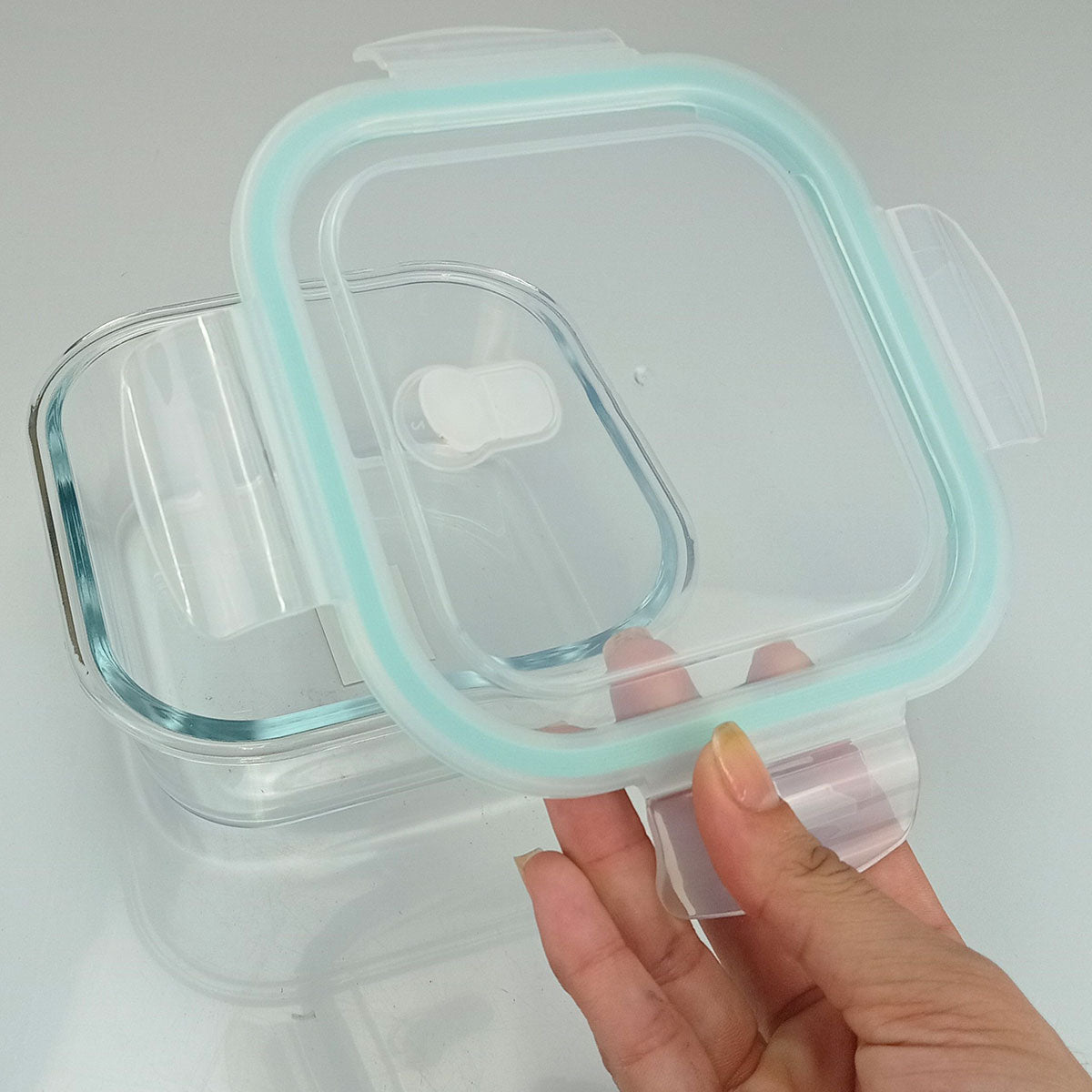 Pote Hermético Vidro Temperado 800ml Home&Co Transparente 15x15cm