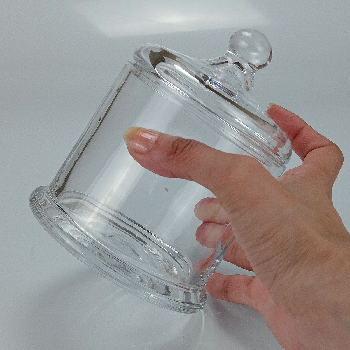 Potiche Redondo Transparente Home&Co com Tampa de Vidro 14x11cm