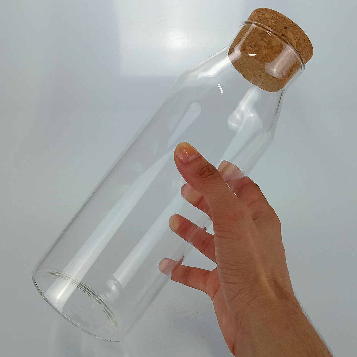 Jarra de Vidro Borossilicato Home&Co 800ml com Rolha de Cortiça Transparente