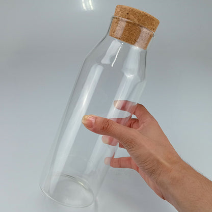 Jarra de Vidro Borossilicato Home&Co 1,2L com Rolha de Cortiça Transparente