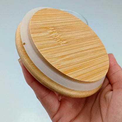 Pote de Armazenamento Borossilicato 750ml com Tampa e Colher de Bambu