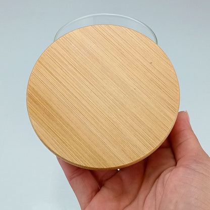 Pote de Armazenamento Borossilicato 750ml com Tampa e Colher de Bambu