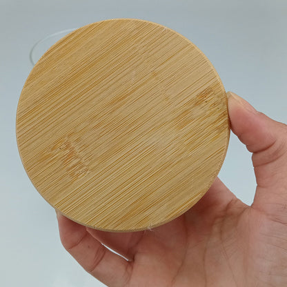 Pote de Armazenamento Borossilicato 1L com Tampa e Colher de Bambu Transparente