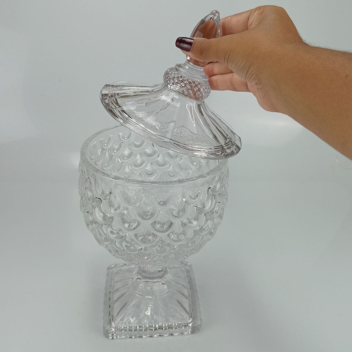 Potiche Redondo Transparente Home&Co 24x20cm Tampa Eco Crystal